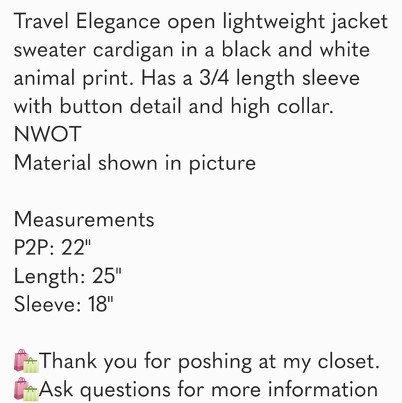 Animal Print Black White Cardigan Sweater Jacket - Picture 6 of 6